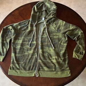 Green Camouflage Zip-Up Hoodie